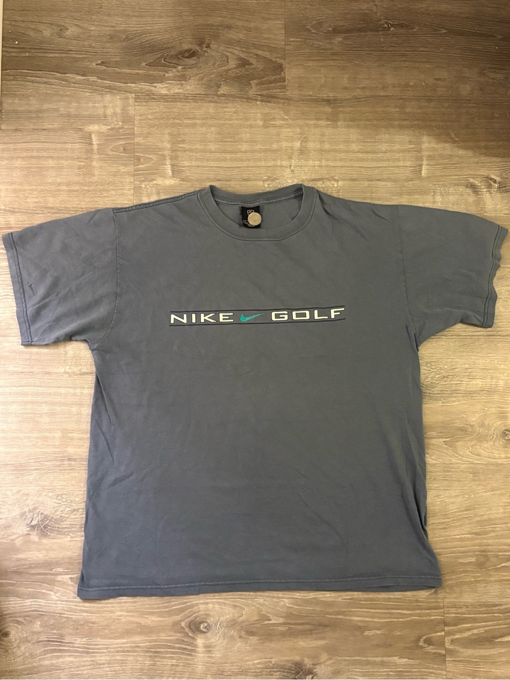 Nike Golf Short Sleeve Crewneck T-Shirt - Slate Gray with Teal Logo